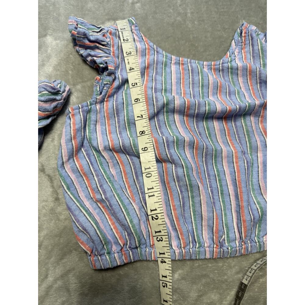 GAP‎ Kids Blue Stripe Skirt Set XL Youth Girls Two Piece Crop Top Outfit Linen - Picture 4 of 10